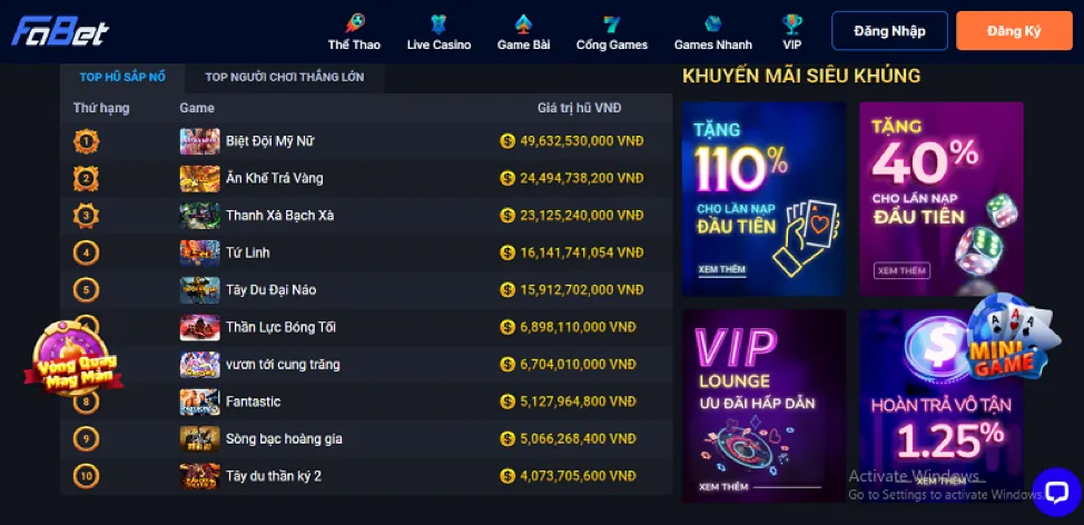 Thưởng nạp lại hàng ngày hitclub iOS